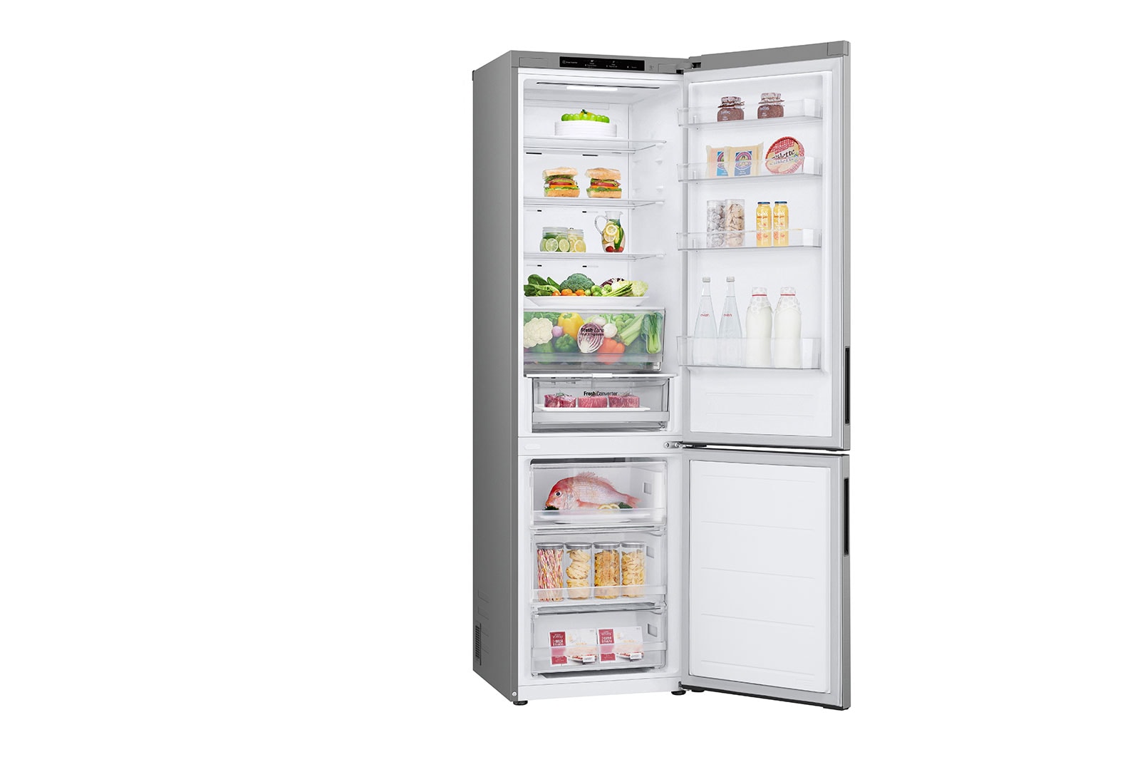 LG Alulfagyasztós hűtőszekrény, DoorCooling⁺™ technológia, 387L kapacitás, GBV22NCCPY