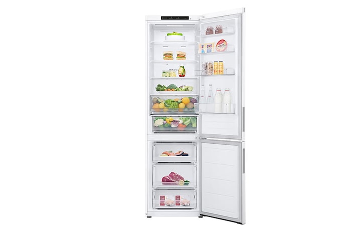 LG Alulfagyasztós hűtőszekrény, DoorCooling⁺™ technológia, 387L kapacitás, GBV22NCCSW