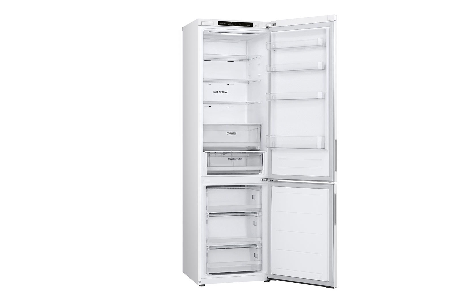 LG Alulfagyasztós hűtőszekrény, DoorCooling⁺™ technológia, 387L kapacitás, GBV22NCCSW