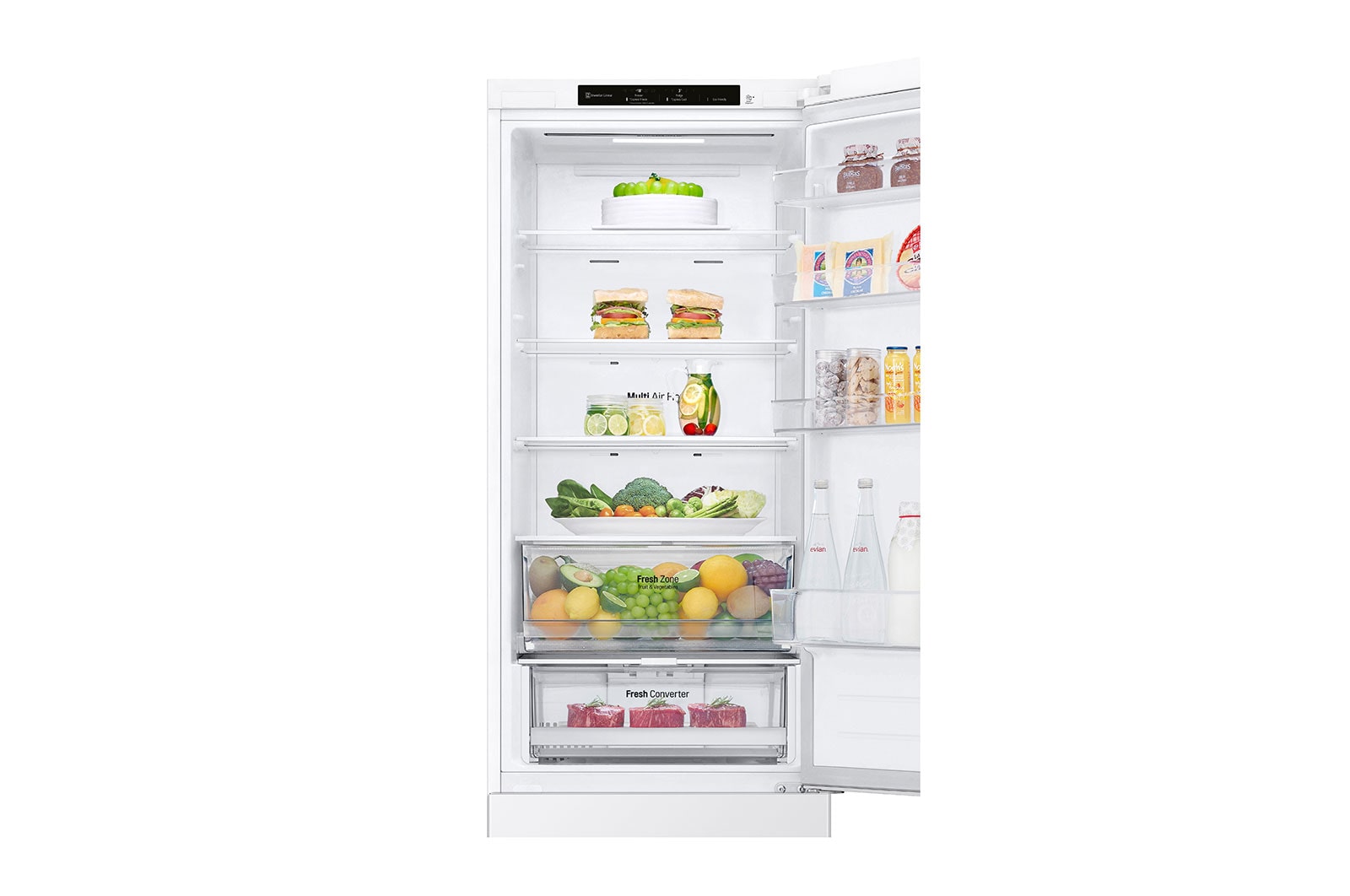 LG Alulfagyasztós hűtőszekrény, DoorCooling⁺™ technológia, 387L kapacitás, GBV22NCCSW
