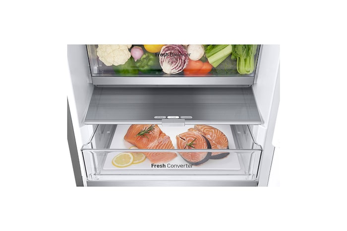 LG Alulfagyasztós hűtőszekrény, DoorCooling<sup>+</sup>™ technológia, 387L kapacitás, GBV7280AMB