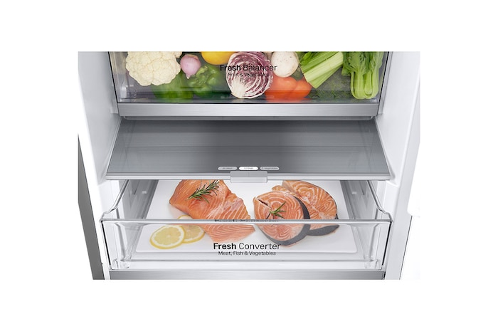 LG Alulfagyasztós hűtőszekrény, DoorCooling⁺™ technológia, 387L kapacitás, GBV7280CMB