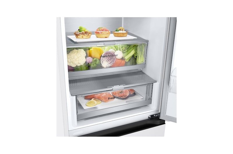 LG Alulfagyasztós hűtőszekrény, DoorCooling+™ technológia, 387L kapacitás, GBV7280CSW