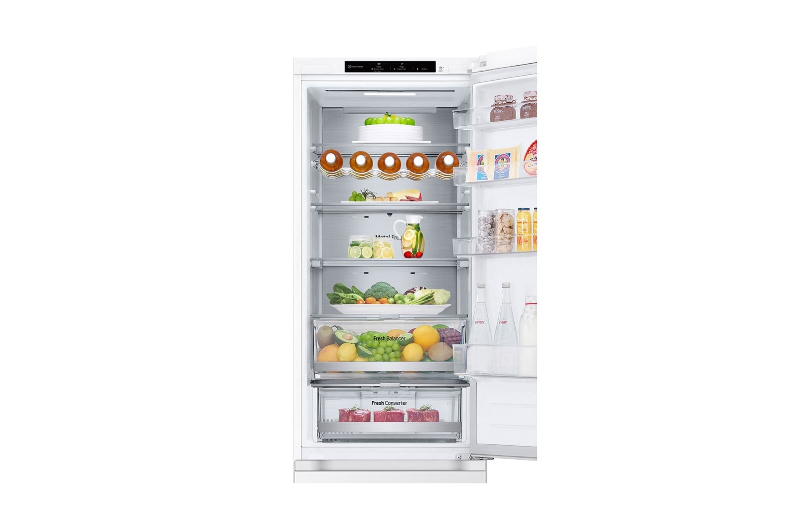 LG Alulfagyasztós hűtőszekrény, DoorCooling+™ technológia, 387L kapacitás, GBV7280CSW