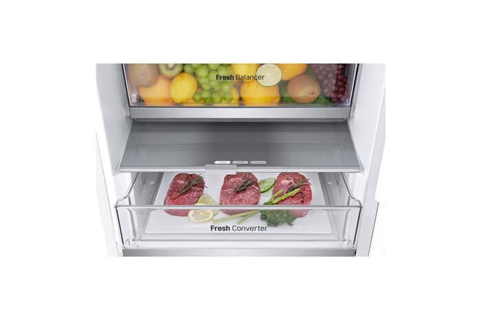 LG Alulfagyasztós hűtőszekrény, DoorCooling+™ technológia, 387L kapacitás, GBV7280CSW