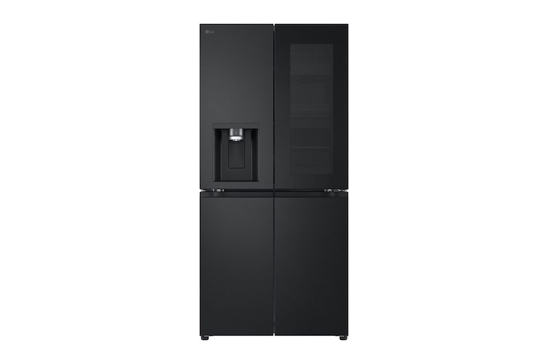 LG InstaView ™ Négyajtós hűtőszekrény, DoorCooling⁺™ és ThinQ™ technológia, 508L kapacitás, GMG860EPBE