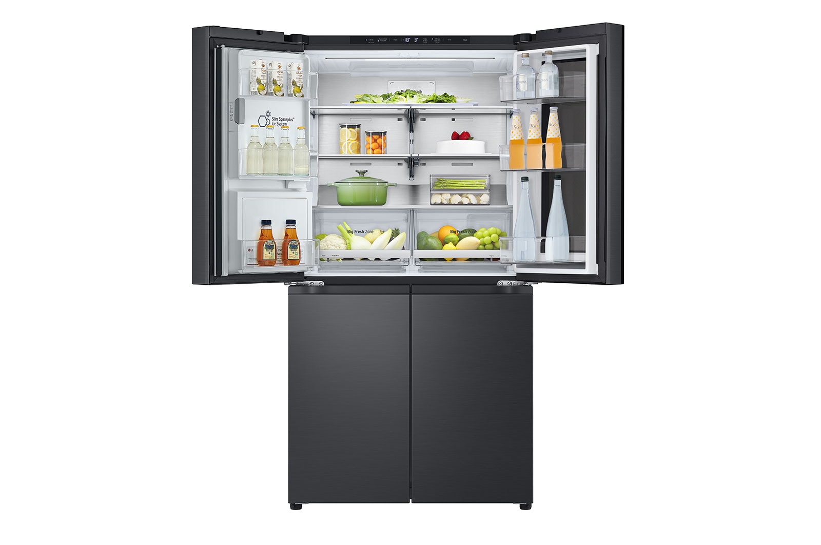 LG InstaView™ Négyajtós hűtőszekrény DoorCooling⁺™, Craft Ice™ és ThinQ™ technológia, 638L kapacitás, GMG960EVEE