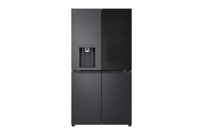 LG InstaView™ Négyajtós hűtőszekrény DoorCooling⁺™, Craft Ice™ és ThinQ™ technológia, 638L kapacitás, GMG960EVEE
