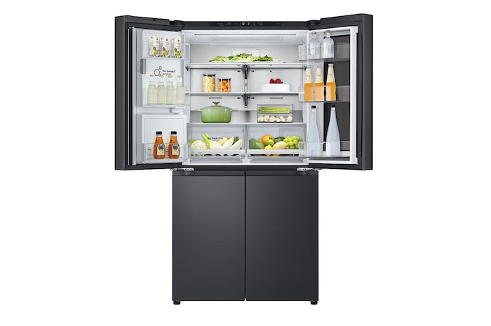 LG InstaView™ Négyajtós hűtőszekrény DoorCooling⁺™, Craft Ice™ és ThinQ™ technológia, 638L kapacitás, GMG960EVEE