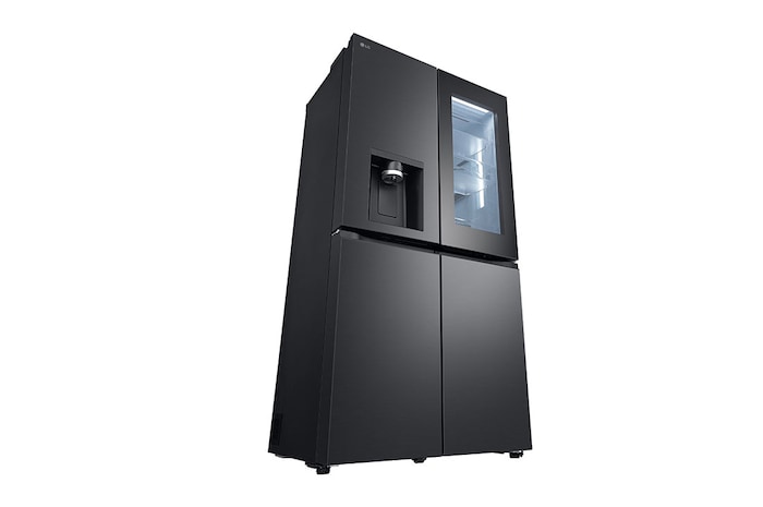 LG InstaView™ Négyajtós hűtőszekrény DoorCooling⁺™, Craft Ice™ és ThinQ™ technológia, 638L kapacitás, GMG960EVEE