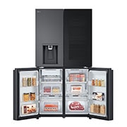 LG InstaView™ Négyajtós hűtőszekrény DoorCooling⁺™, Craft Ice™ és ThinQ™ technológia, 638L kapacitás, GMG960EVEE