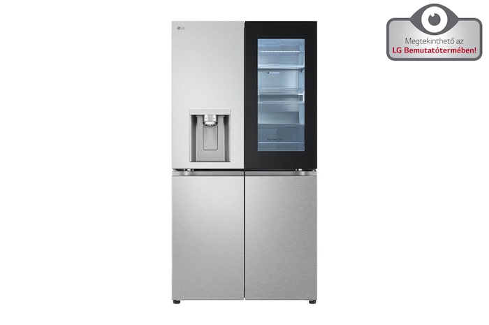 A(z) InstaView™ Négyajtós hűtőszekrény DoorCooling⁺™, Craft Ice™ és ThinQ™ technológia, 638L kapacitás, GMG960MBEE elölnézete