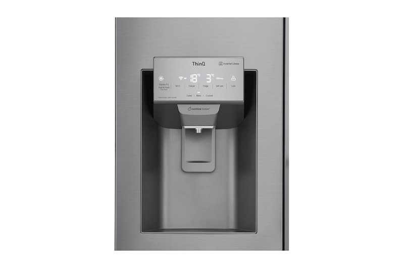 LG Keskeny négyajtós hűtőszekrény, DoorCooling⁺™ és ThinQ™ technológia, 506L kapacitás, GML844PZ6F