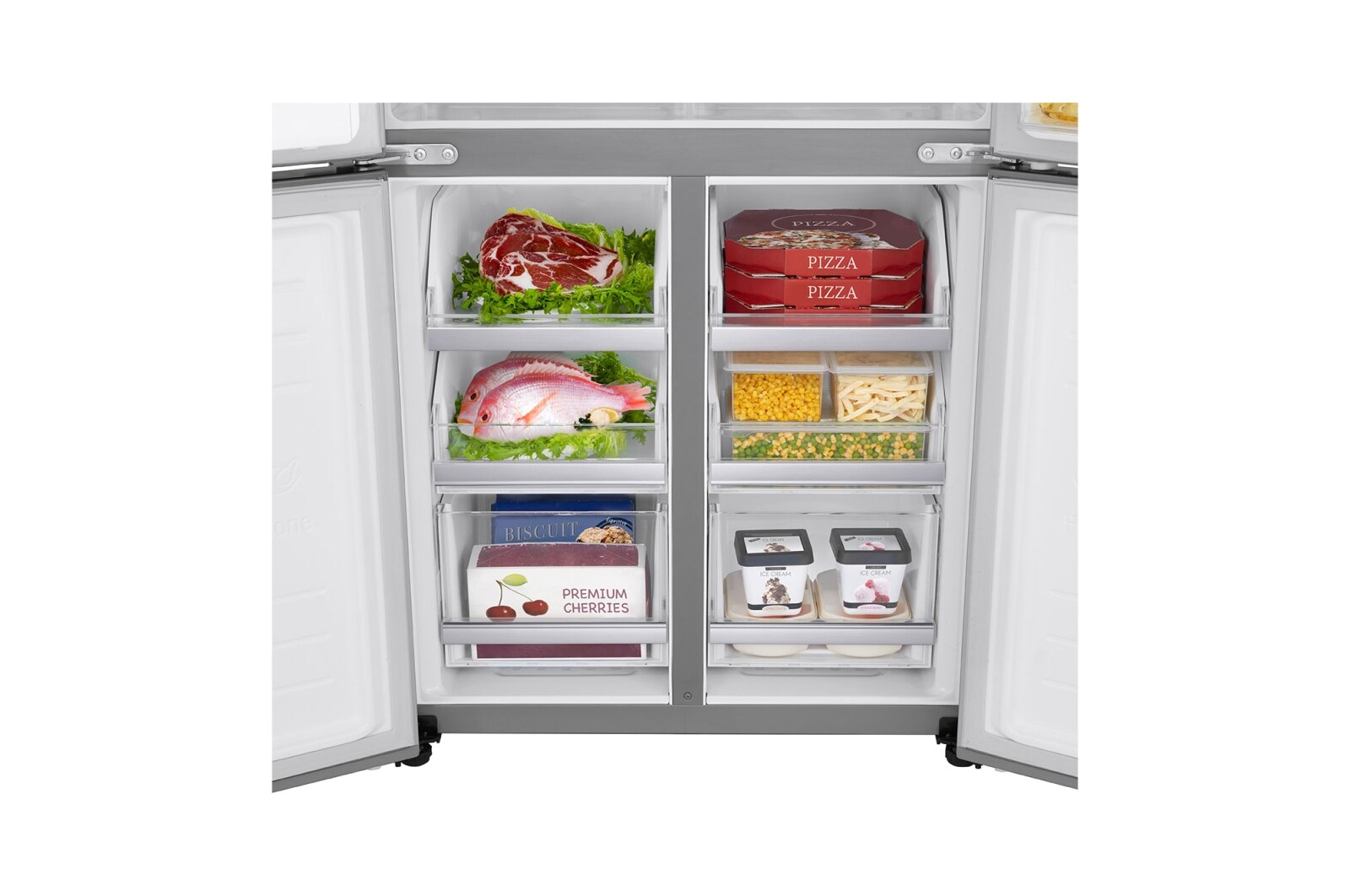 LG Keskeny négyajtós hűtőszekrény, DoorCooling⁺™ és ThinQ™ technológia, 506L kapacitás, GML844PZ6F