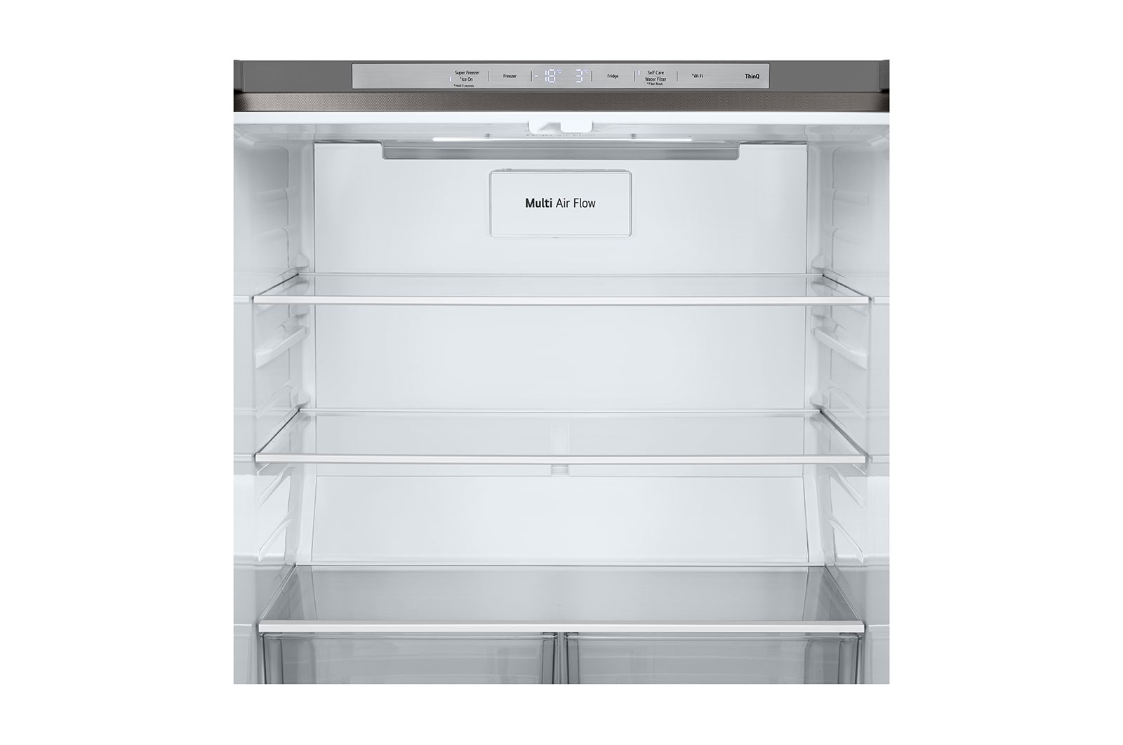LG Négyajtós hűtőszekrény, DoorCooling+™ és ThinQ™ technológia, 506L kapacitás, GML860PYFE