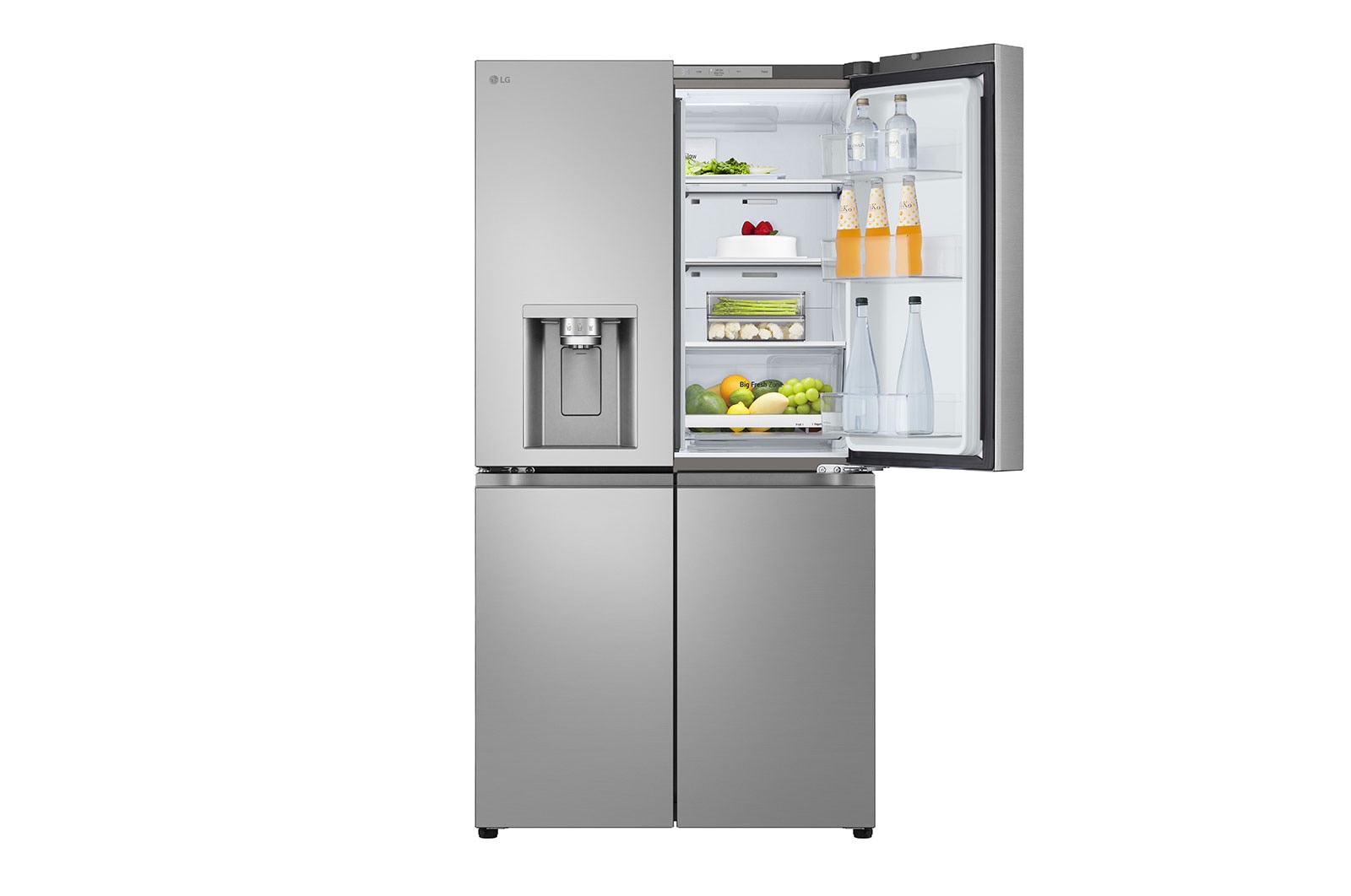LG Négyajtós hűtőszekrény ThinQ™ technológiával, 637L kapacitás, GML960PYFE