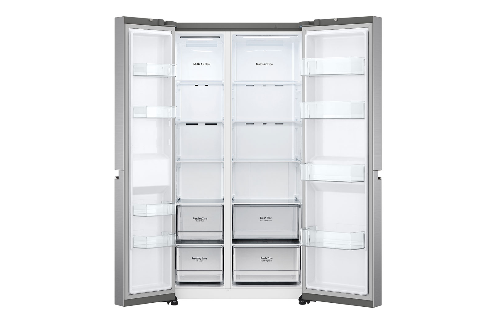 LG Side-by-Side hűtőszekrény, DoorCooling<sup>+</sup>™ technológia, 655L kapacitás, GSBV70PZTM