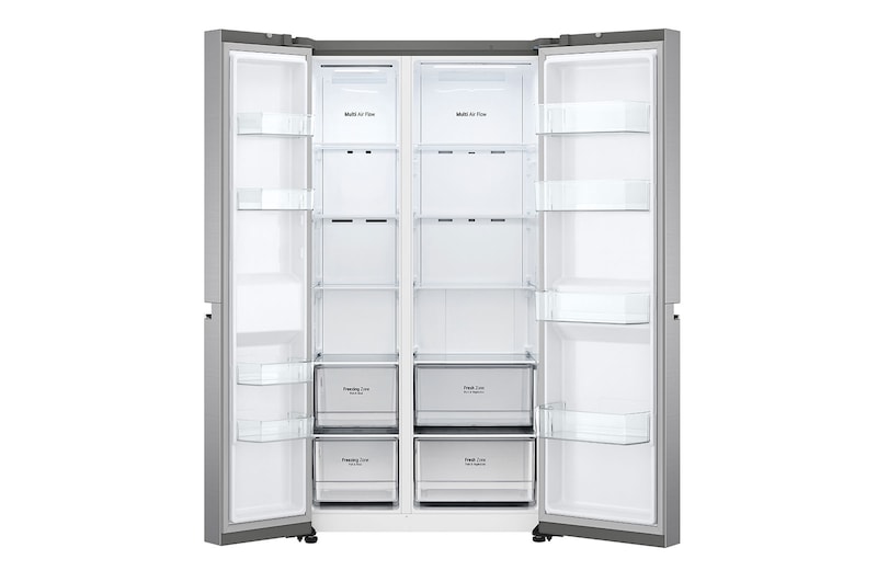 LG Side-by-Side hűtőszekrény, DoorCooling<sup>+</sup>™ technológia, 655L kapacitás, GSBV70PZTM