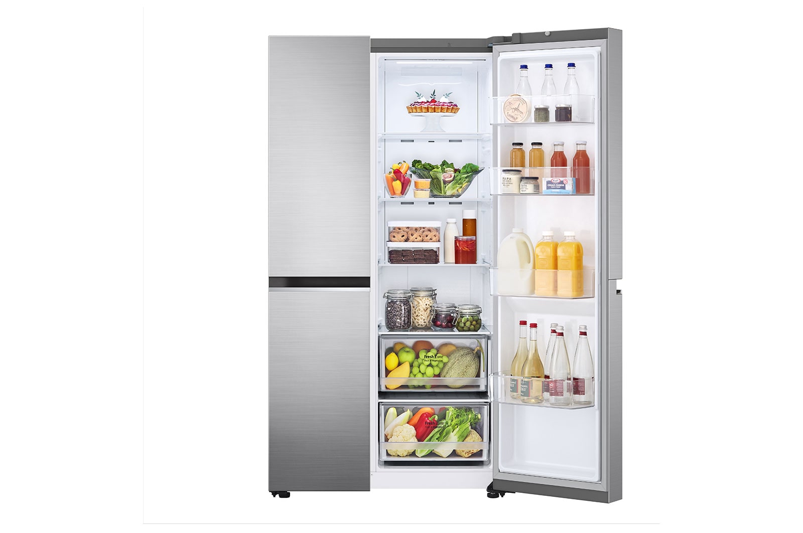 LG Side-by-Side hűtőszekrény, DoorCooling<sup>+</sup>™ technológia, 655L kapacitás, GSBV70PZTM