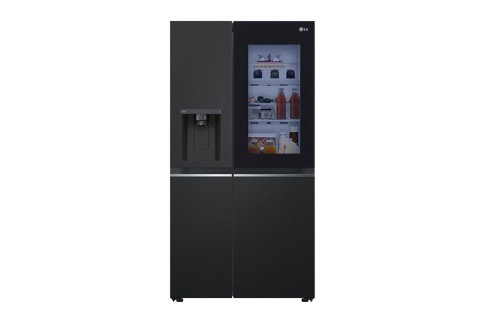 A(z) InstaView™ Side-by-Side hűtőszekrény DoorCooling+™ és ThinQ™ technológia, 635L kapacitás, GSGV81EPLL elölnézete