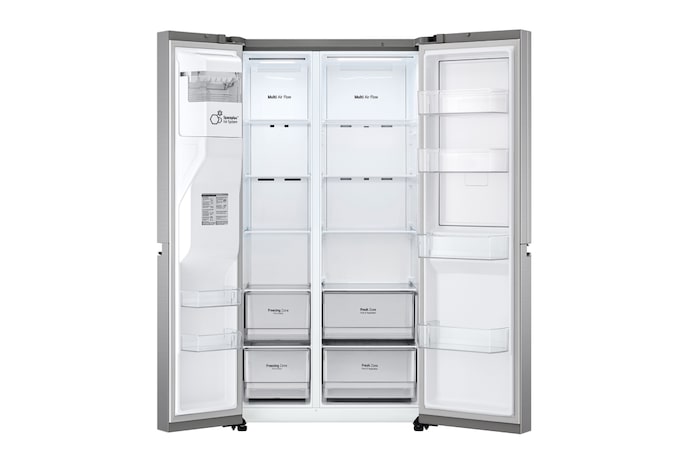 LG Door-in-Door™ Side-by-Side hűtőszekrény, DoorCooling<sup>+</sup>™ és ThinQ™ technológia, 635L kapacitás, GSJV70PZTE