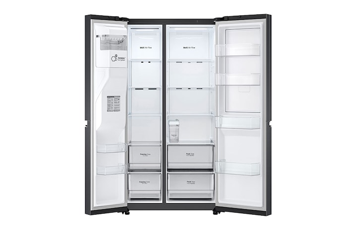 LG Door-in-Door™ Side-by-Side hűtőszekrény, DoorCooling™ és ThinQ™ technológia, 635L kapacitás, GSJV71MCTE