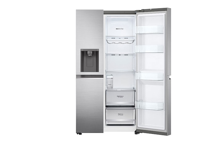 LG Side-by-Side hűtőszekrény, DoorCooling<sup>+</sup>™ és ThinQ™ technológia, 635L kapacitás, GSLV71PZLE