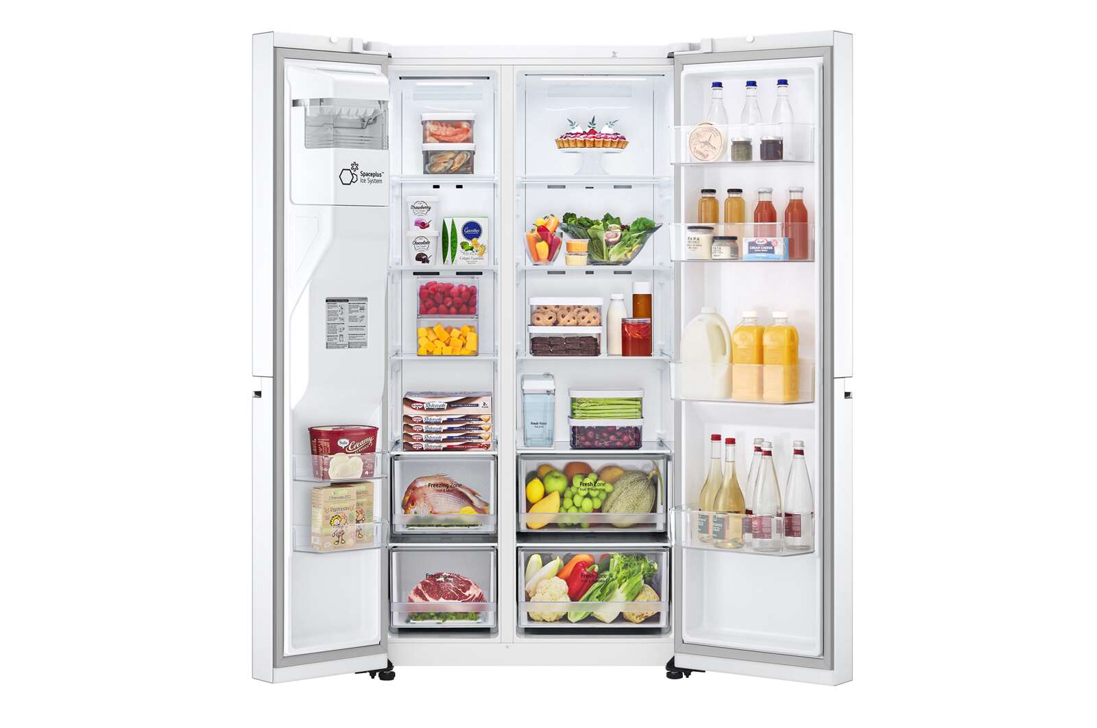 LG Side-by-Side hűtőszekrény, DoorCooling⁺™ és ThinQ™ technológia, 635L kapacitás, GSLV71SWTM