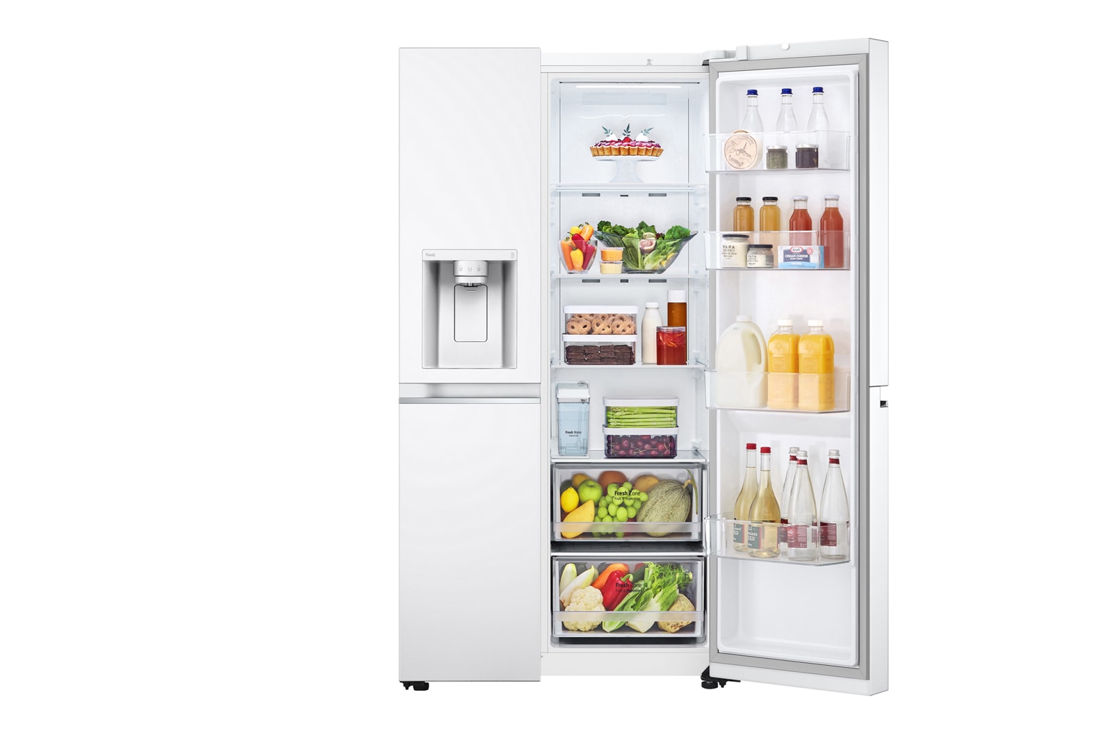 LG Side-by-Side hűtőszekrény, DoorCooling⁺™ és ThinQ™ technológia, 635L kapacitás, GSLV71SWTM