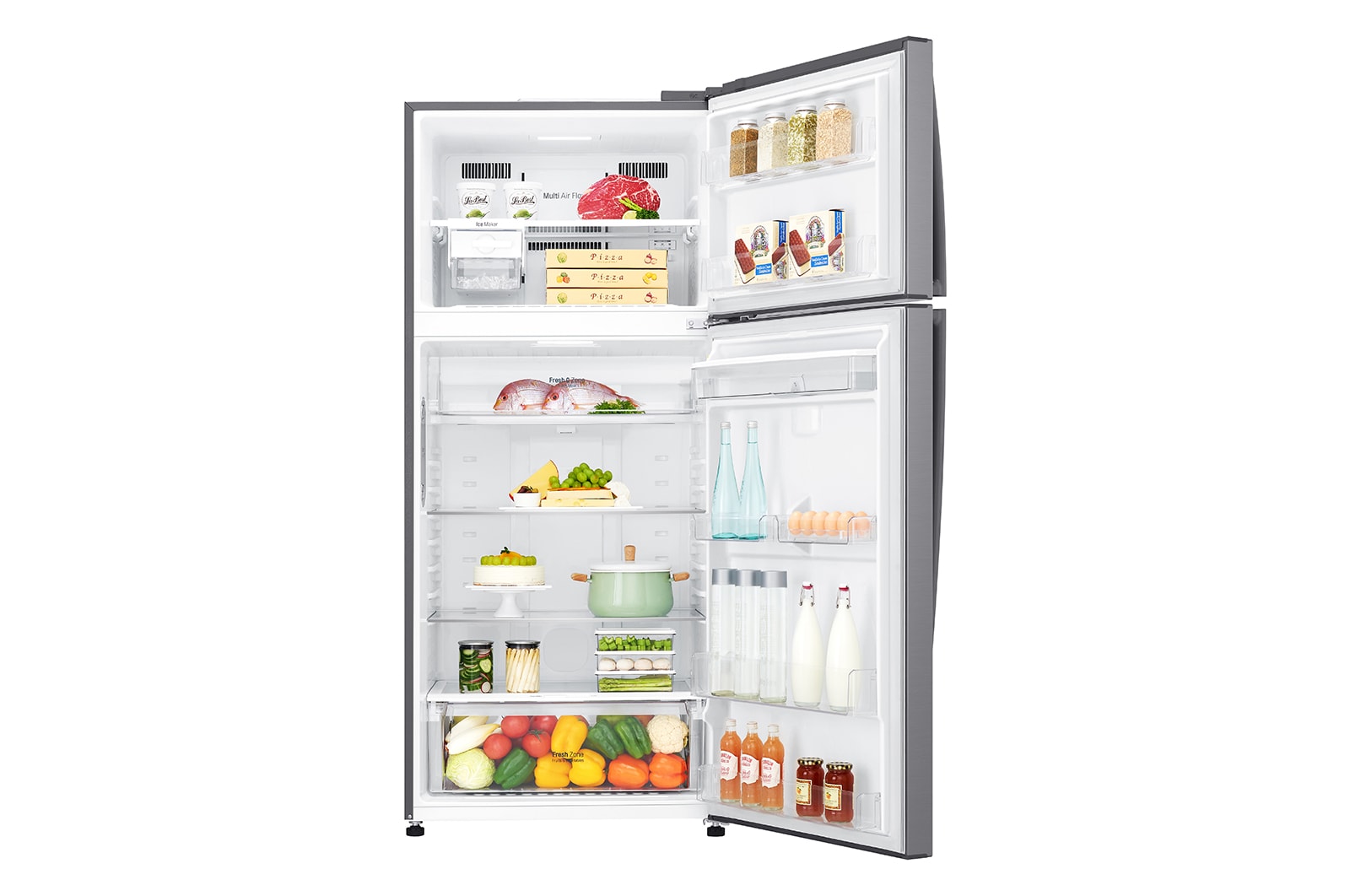 LG Felülfagyasztós hűtőszekrény, DoorCooling+™ és ThinQ™ technológia, 509L kapacitás, GTF744PZPED