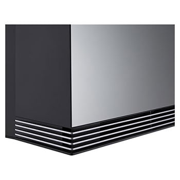 Az LG AI légkondicionáló oldalnézetben, közelről, kiemelve a szellőzőnyílás részleteit