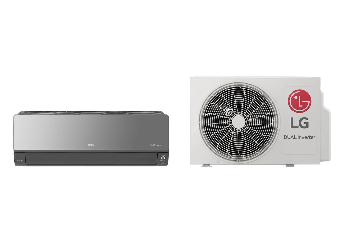 LG Stílusos ARTCOOL Mirror légkondicionáló UVnano™ technológiával, DUAL Inverter kompresszorral, Hűtés: 3500 W/ Fűtés: 4000 W, AC12BK