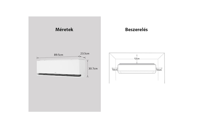 LG AI légkondicionáló 18°C-ot mutató kijelzővel és nyitott lapátokkal