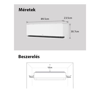 LG AI légkondicionáló 18°C-ot mutató kijelzővel és nyitott lapátokkal