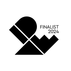 IDEA logó „Finalist 2024” szöveggel, amely egy formatervezési díjat jelképez.
