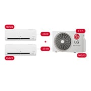 Elölnézet a(z) 2 in 1 DUALCOOL Multi, Helytakarékos, 2,6 + 3,5 kW Split légkondicionáló RM2S21