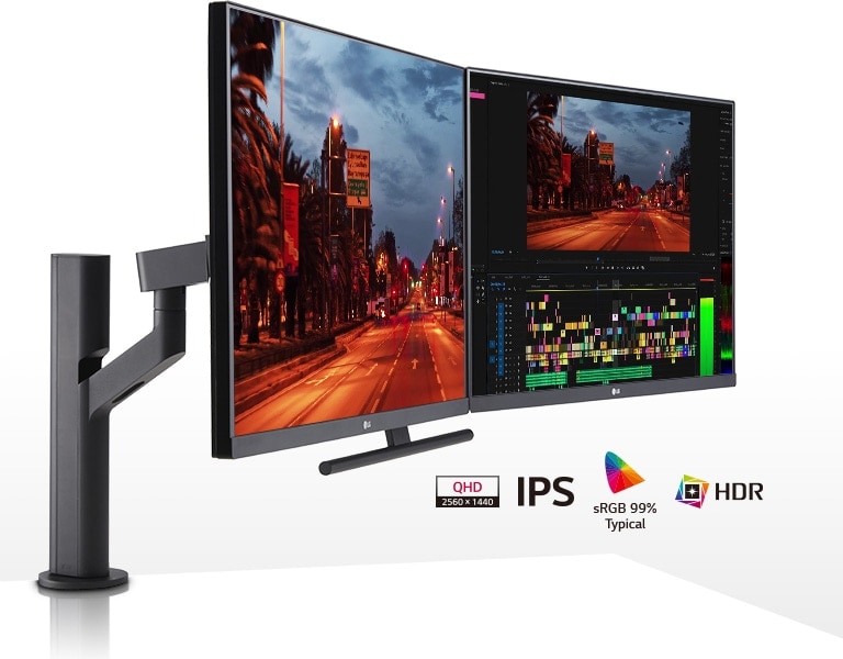 27”-os QHD IPS kijelző: Lenyűgöző képminőség, 27”-os QHD IPS kijelző, sRGB 99% (tip.), HDR10.