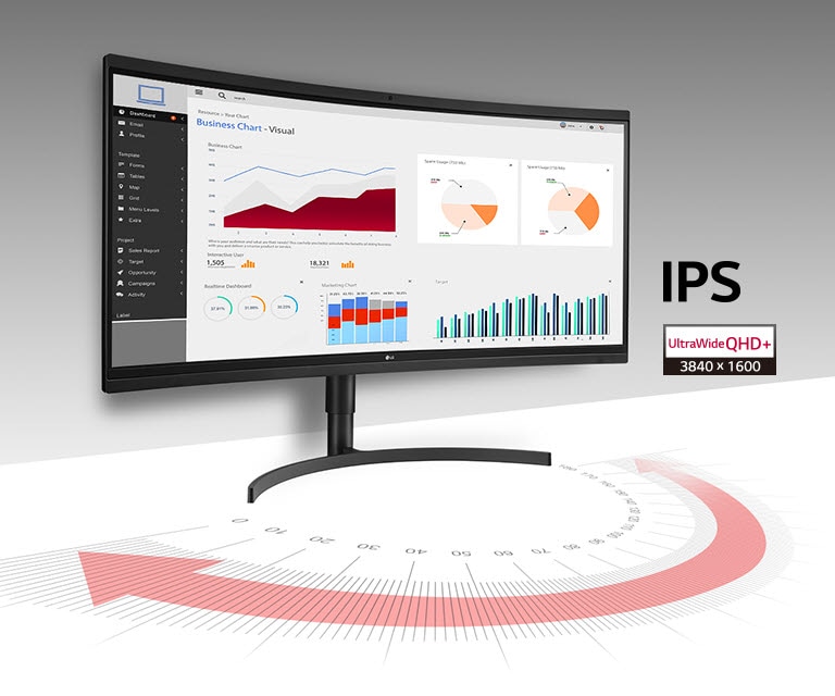 Az LG monitorok az IPS paneljeik segítségével szélesebb betekintési szöget tesznek lehetővé.