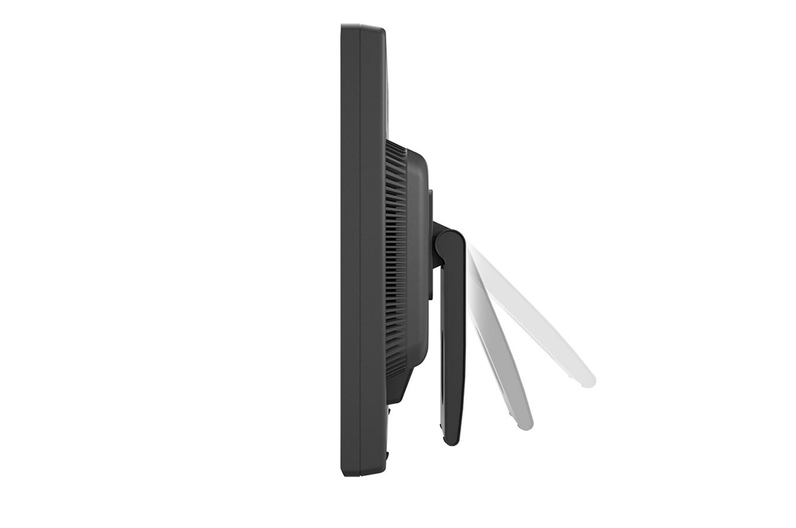 side view with stand