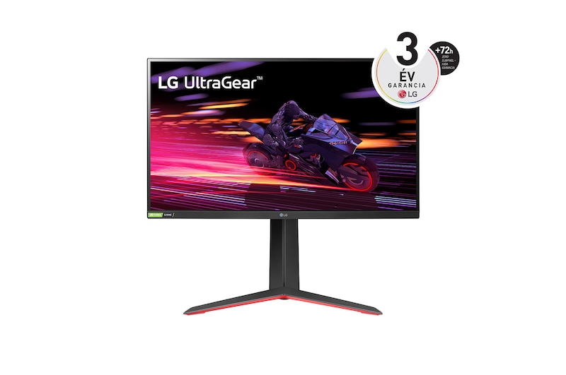 LG 27" méretű NVIDIA® G-SYNC® kompatibilis Full HD(1920 x 1080) UltraGear™ gaming monitor 1ms válaszidővel és 240Hz-es képfrissítéssel, 27GP750-B