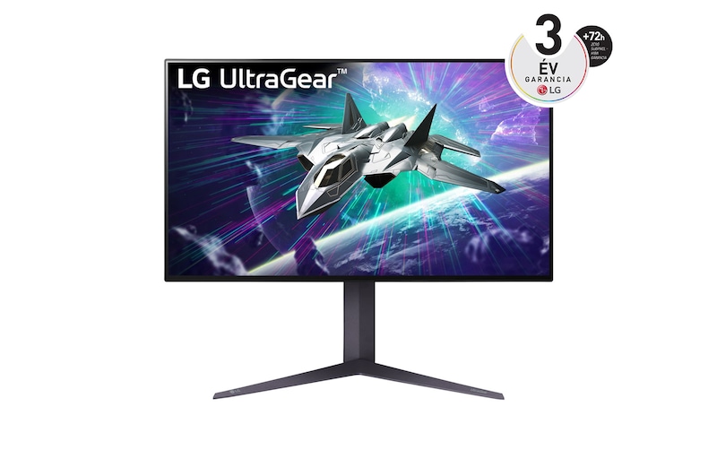 LG 27”-os UltraGear™ 16:9 képarányú 4K UHD gamer monitor akár 160 Hz-es képfrissítési sebességgel, 27GR95UM-B