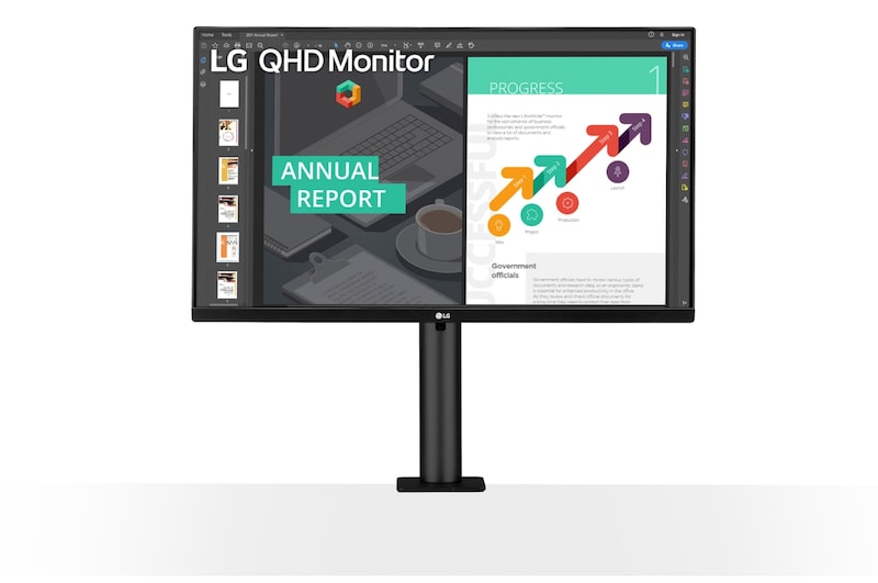 LG 27'' méretű QHD IPS monitor HDR10-zel és AMD FreeSync™ technológiával, 27QN880-B