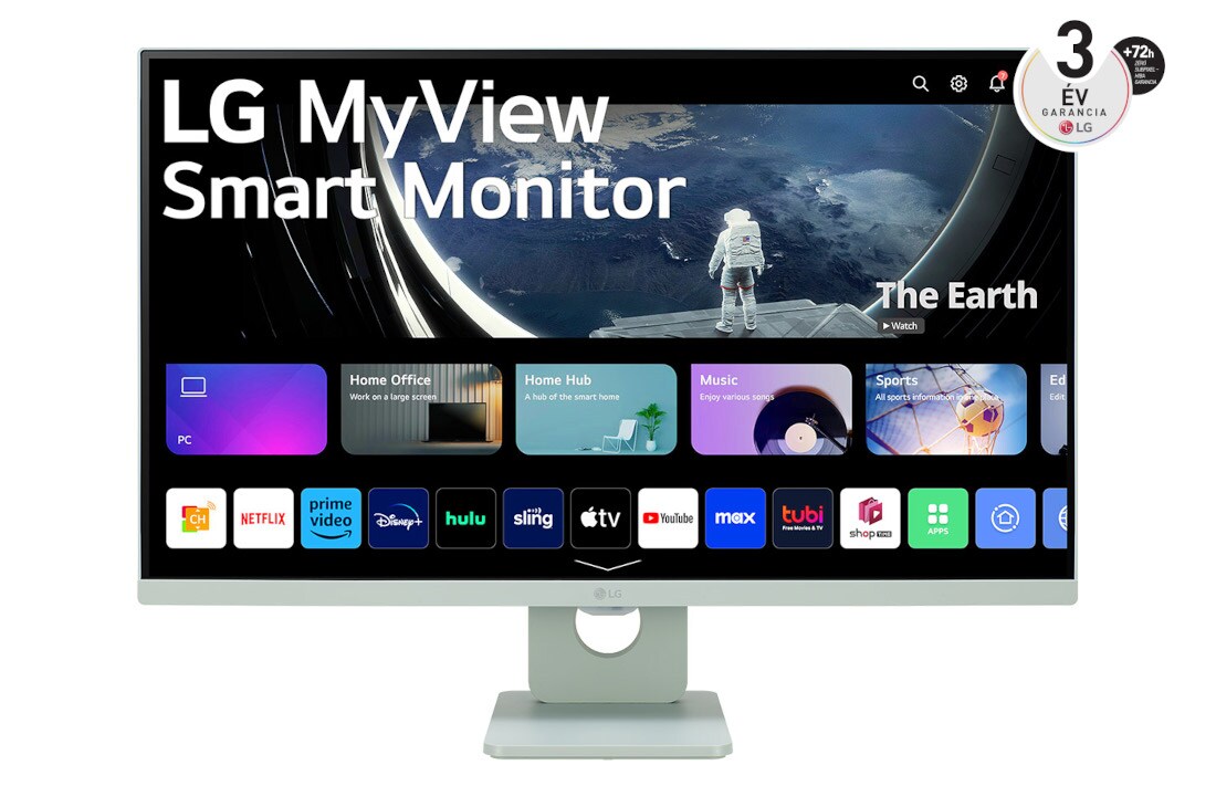 LG 27”-os 16:9 képarányú Smart Monitor webOS platformmal, 27SR50F-G
