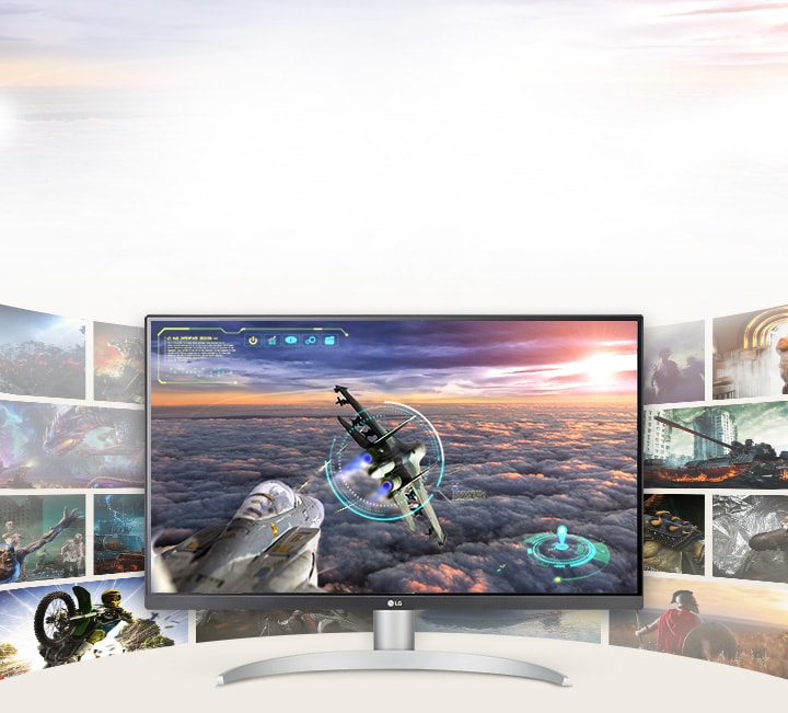 Játékjelenet kivételes tisztasággal és részletgazdagsággal az LG UHD 4K képernyőn.