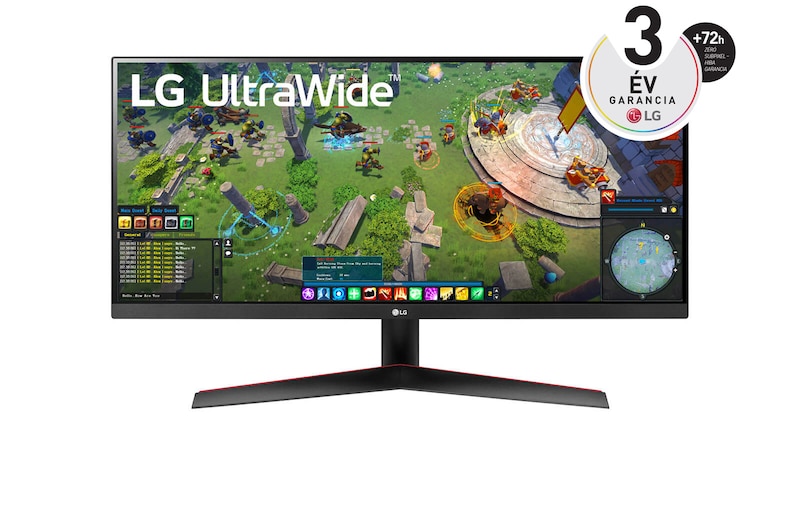 LG 29” méretű 21:9 képarányú UltraWide™ Full HD IPS monitor HDR10-zel, 29WP60G-B