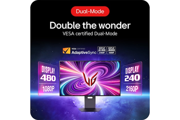 LG 32"-os UltraGear™ 4K UHD OLED Dual-Mode gaming monitor, 32GS95UV-B