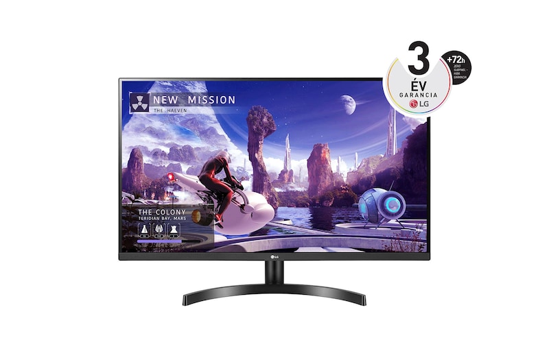 LG 32”-os 16:9 képarányú QHD IPS monitor 75 Hz-es képfrissítési sebességgel, 32QN600P-B