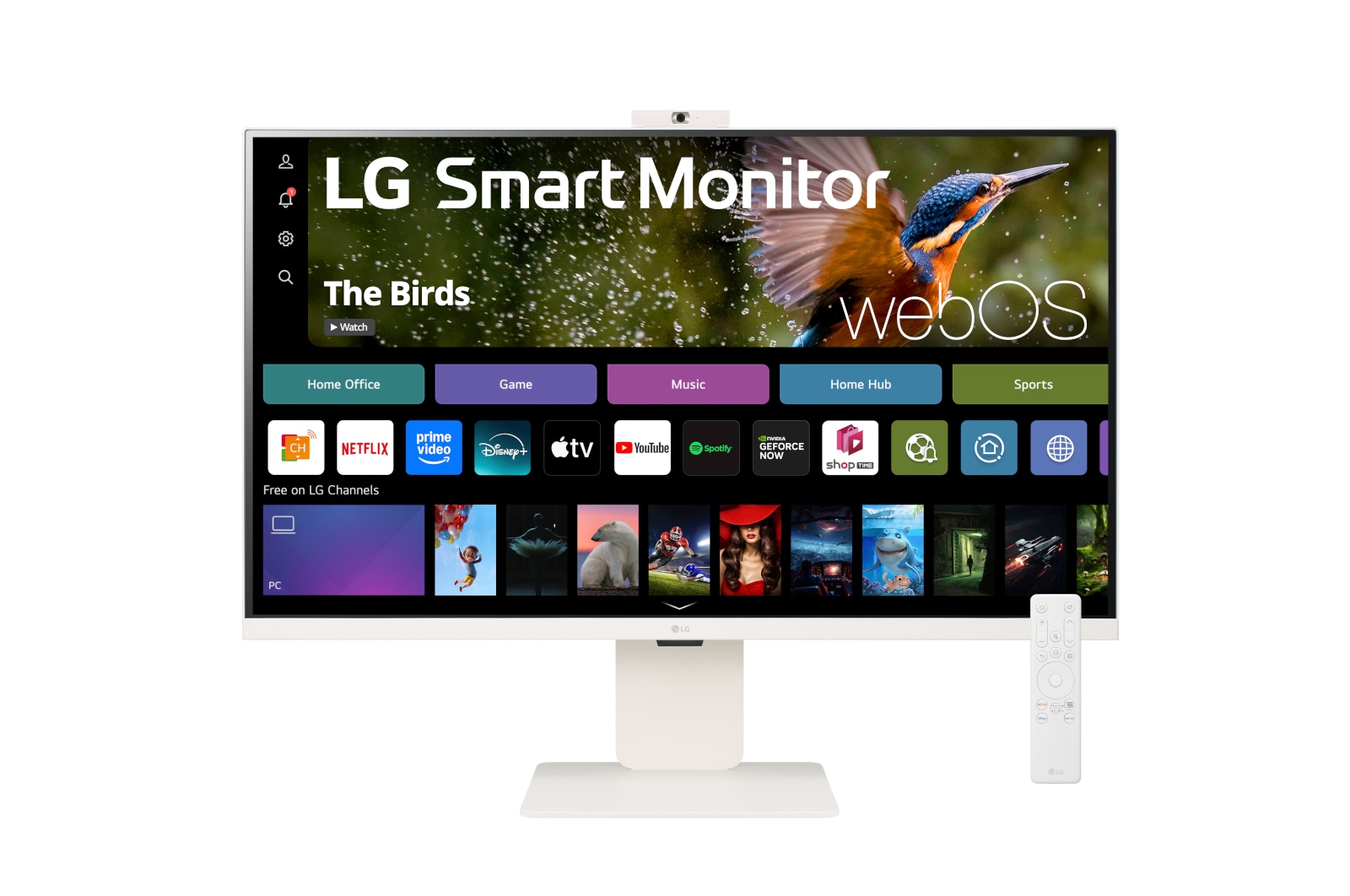 LG 32”-os 16:9 képarányú 4K UHD IPS Smart monitor webkamerával, 32SR85U-W