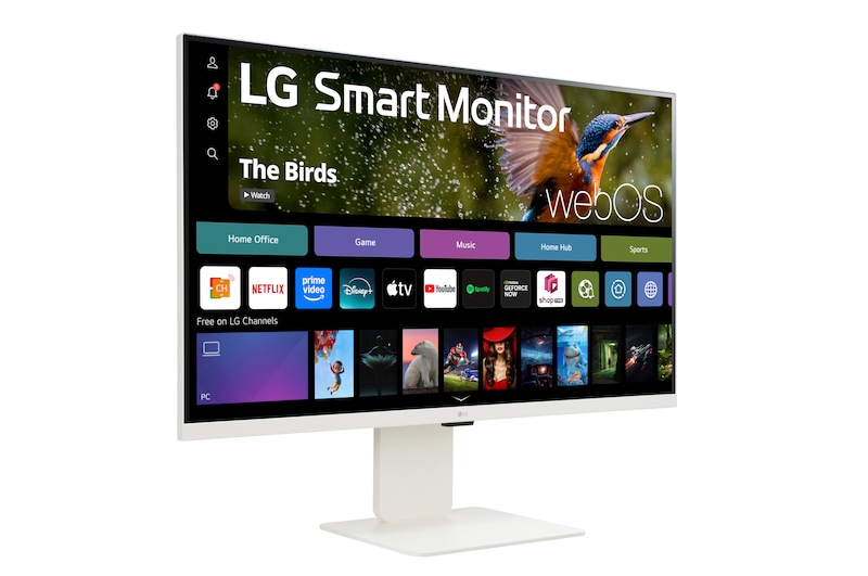 LG 32”-os 16:9 képarányú 4K UHD IPS Smart monitor webkamerával, 32SR85U-W