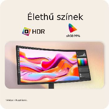 Fényképszerkesztő felületet megjelenítő monitor, amely kiemeli a pontos színvisszaadást